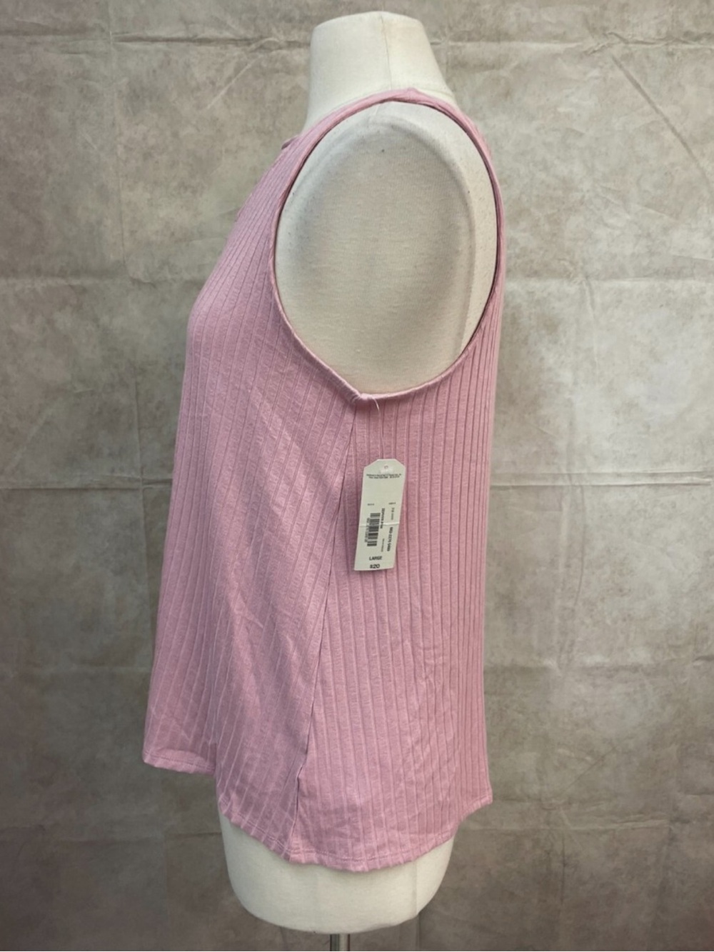 arizona pink ribbed top 5/18 48% polyester size xl soft comfy cozy